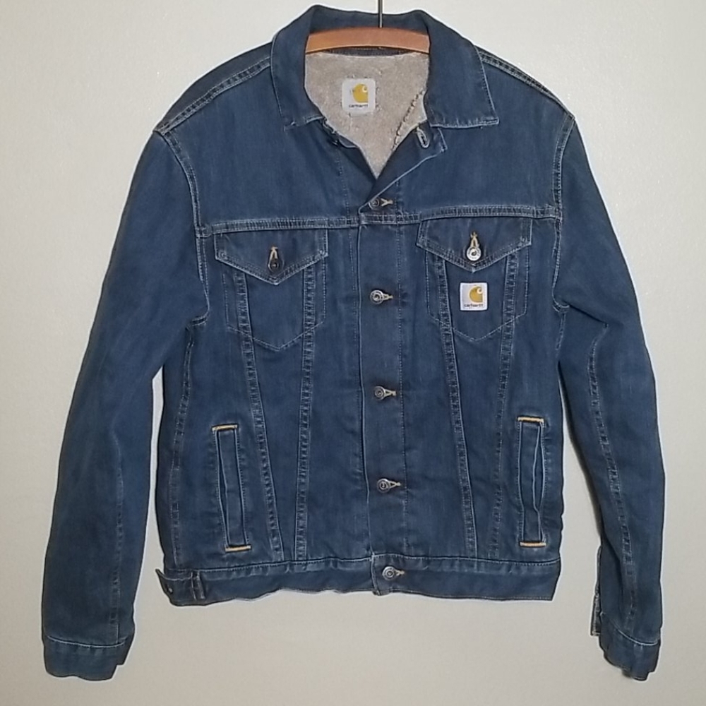 Carhartt Fleece Lined Denim Trucker Jacket - M